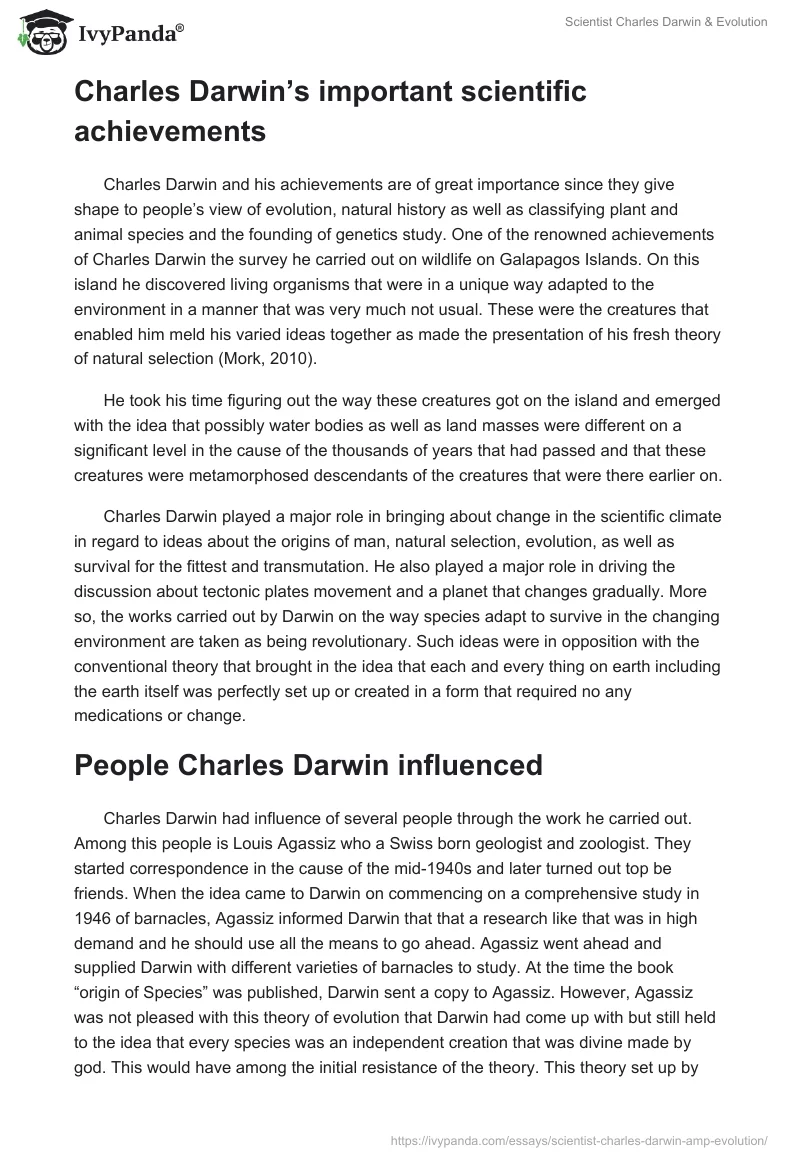 Scientist Charles Darwin & Evolution. Page 3
