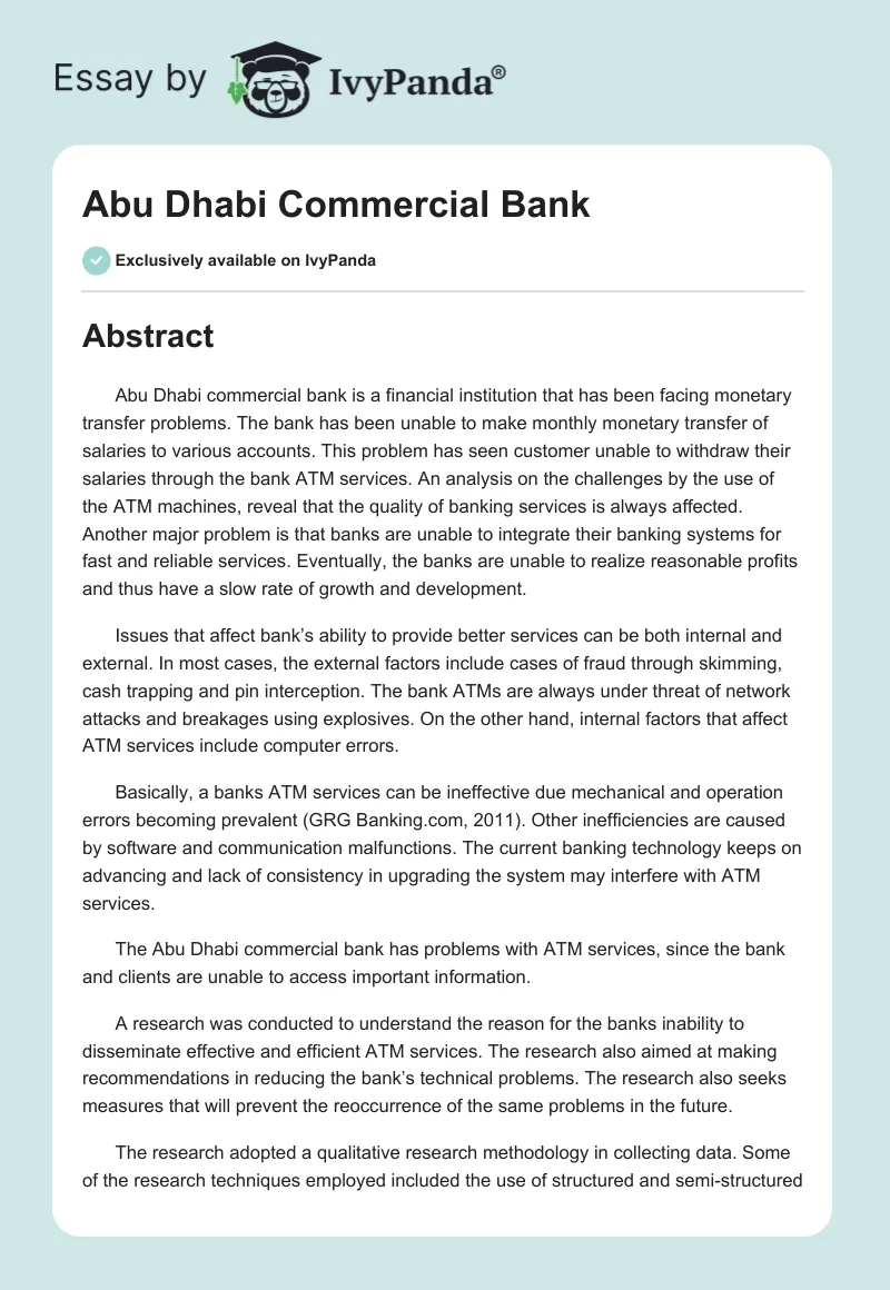 Abu Dhabi Commercial Bank. Page 1