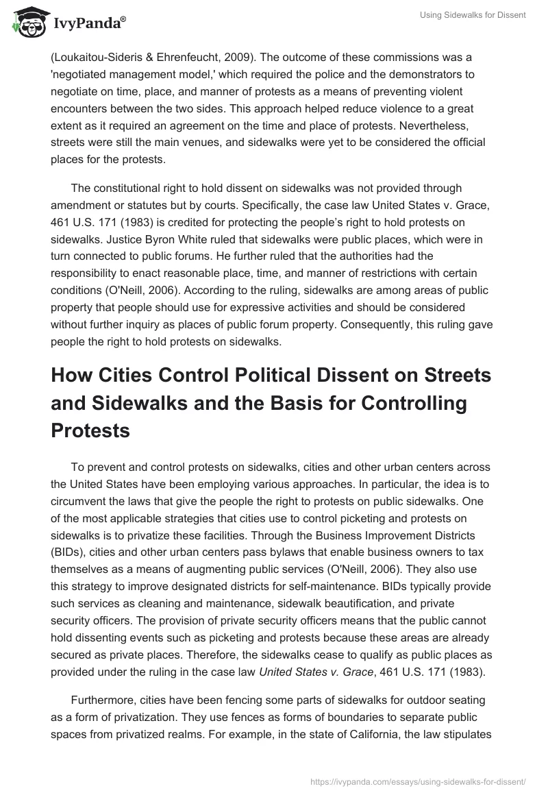 Using Sidewalks for Dissent. Page 2
