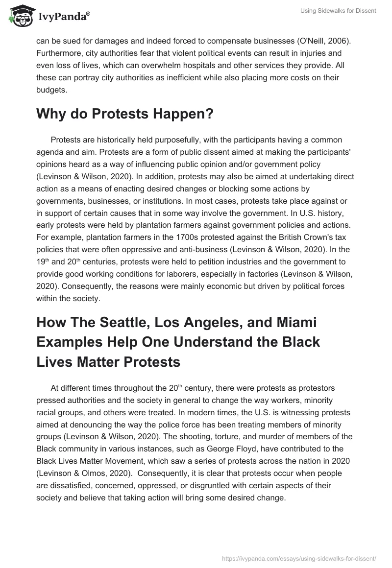 Using Sidewalks for Dissent. Page 4