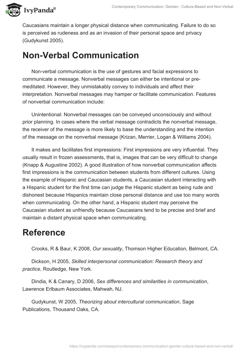 Contemporary Communication: Gender-, Culture-Based and Non-Verbal. Page 3