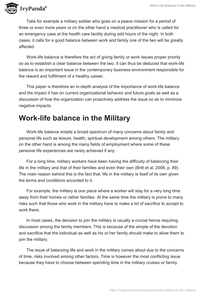 Work-Life Balance in the Military. Page 2