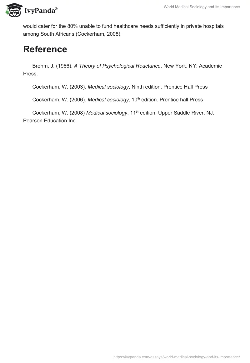 World Medical Sociology and Its Importance. Page 3