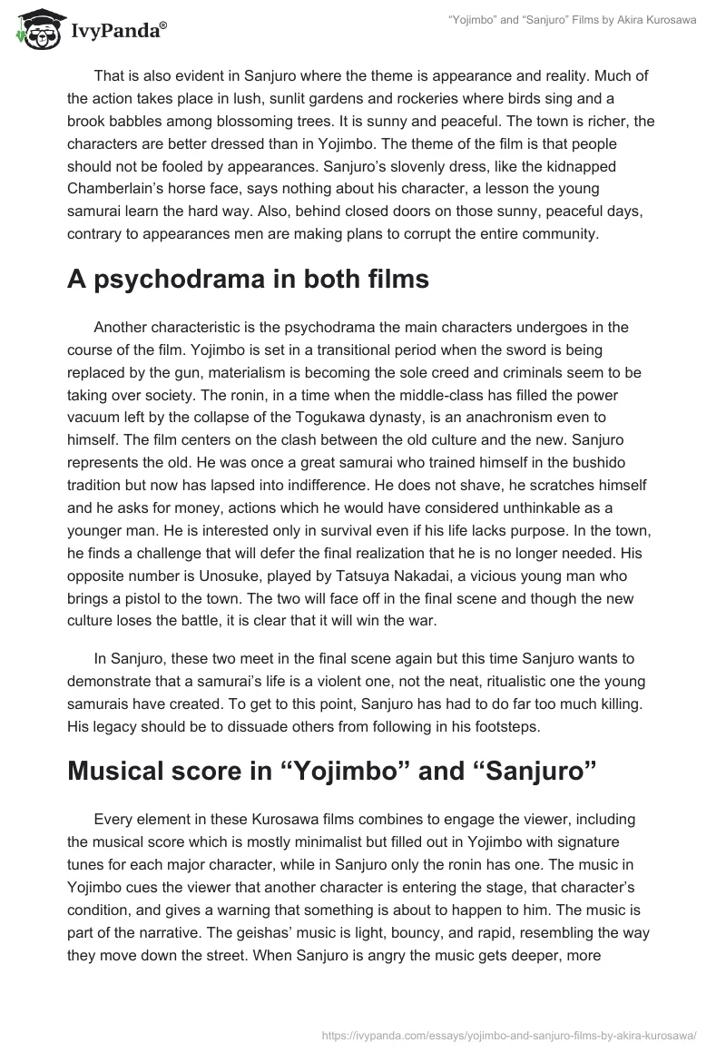 “Yojimbo” and “Sanjuro” Films by Akira Kurosawa. Page 2