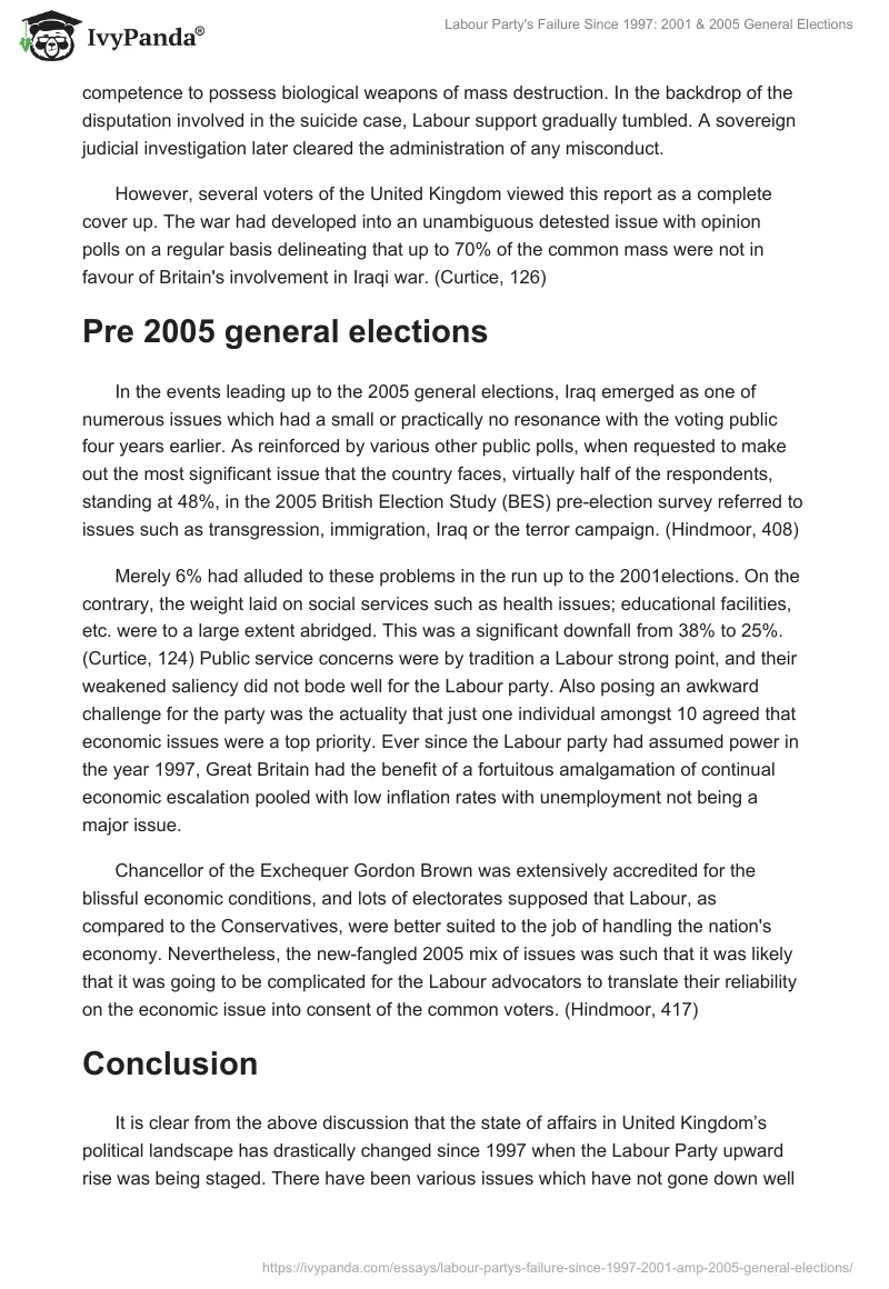 Labour Party's Failure Since 1997: 2001 & 2005 General Elections. Page 4