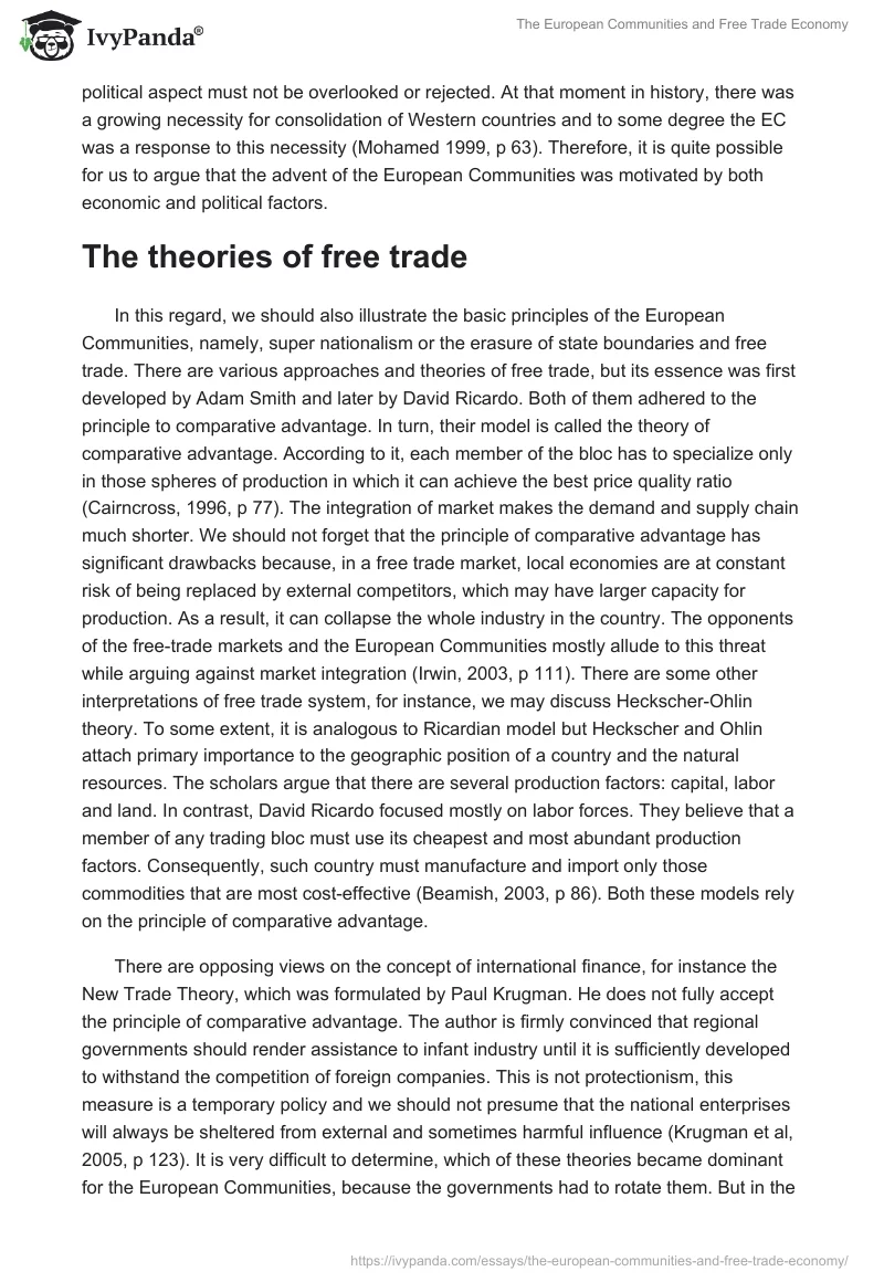 The European Communities and Free Trade Economy. Page 2