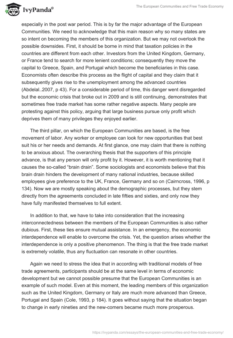 The European Communities and Free Trade Economy. Page 5