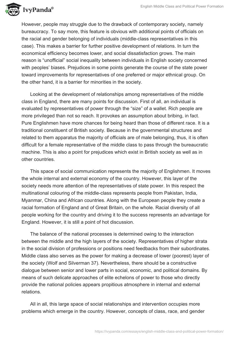 English Middle Class and Political Power Formation. Page 4