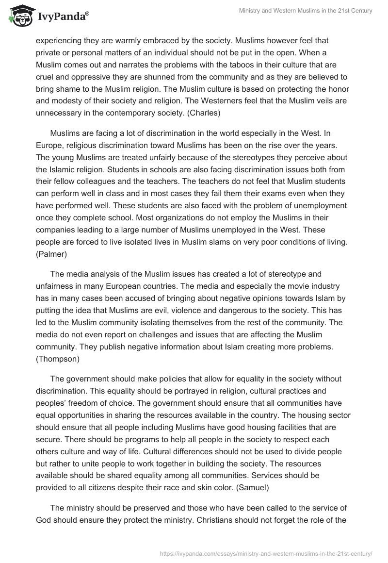 Ministry and Western Muslims in the 21st Century. Page 5