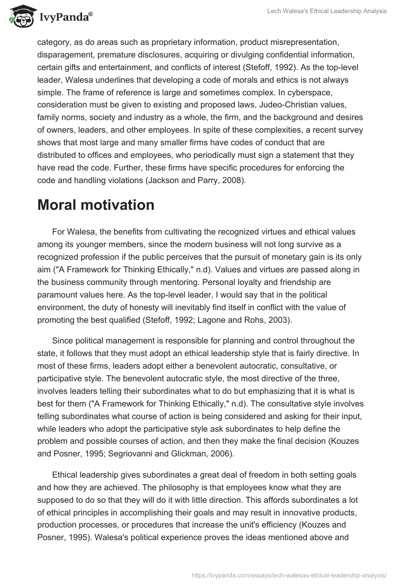 Lech Walesa's Ethical Leadership Analysis. Page 5