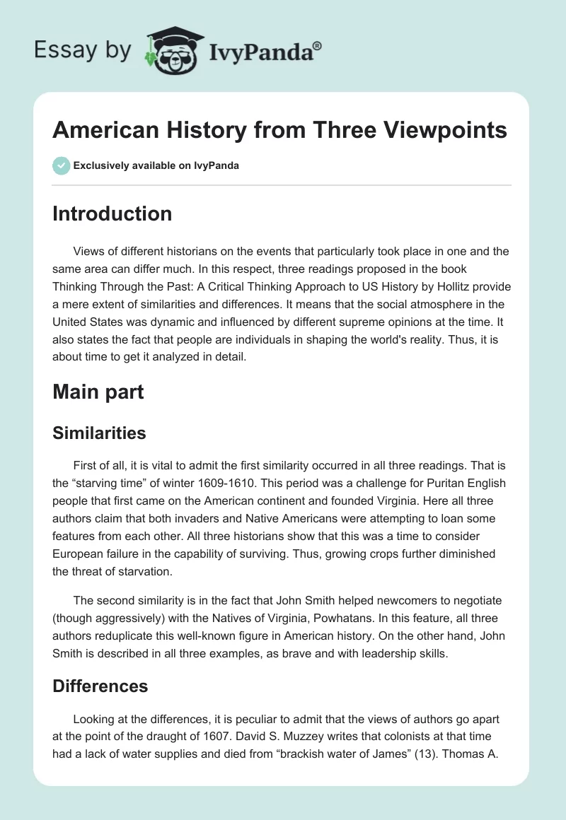American History from Three Viewpoints. Page 1