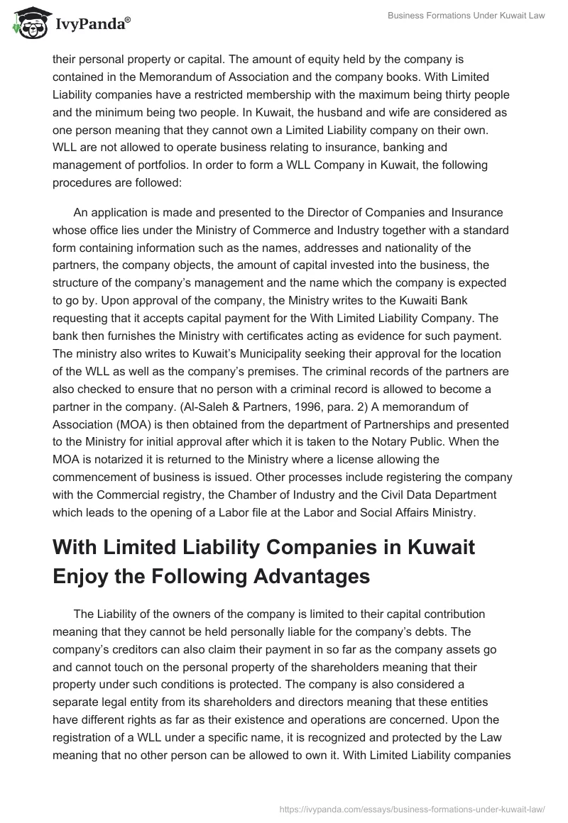 Business Formations Under Kuwait Law. Page 2