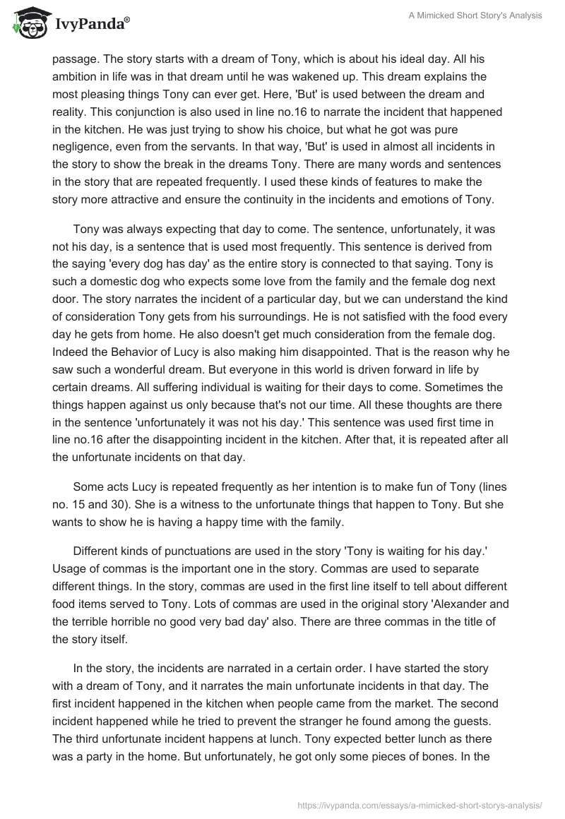 A Mimicked Short Story's Analysis. Page 3