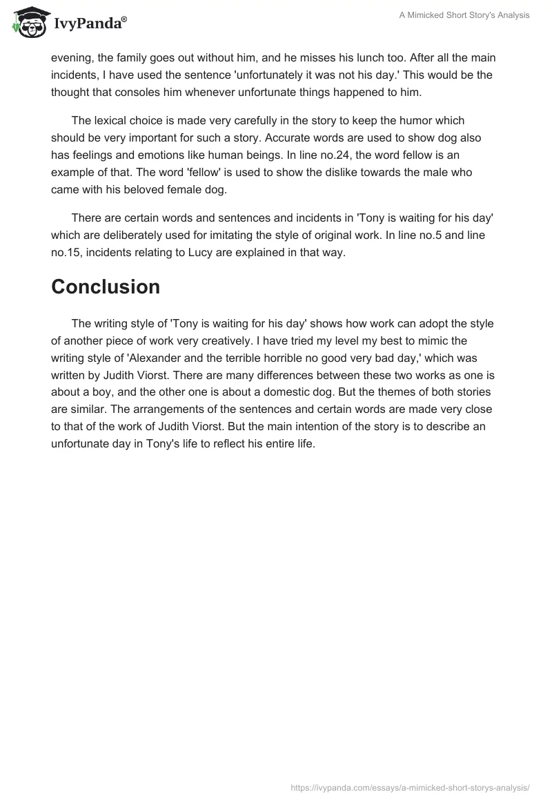 A Mimicked Short Story's Analysis. Page 4