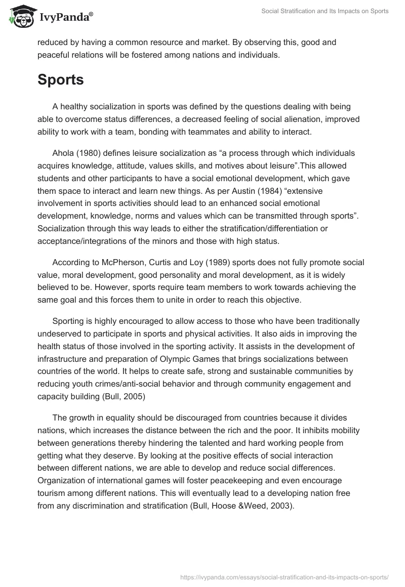 Social Stratification and Its Impacts on Sports. Page 2