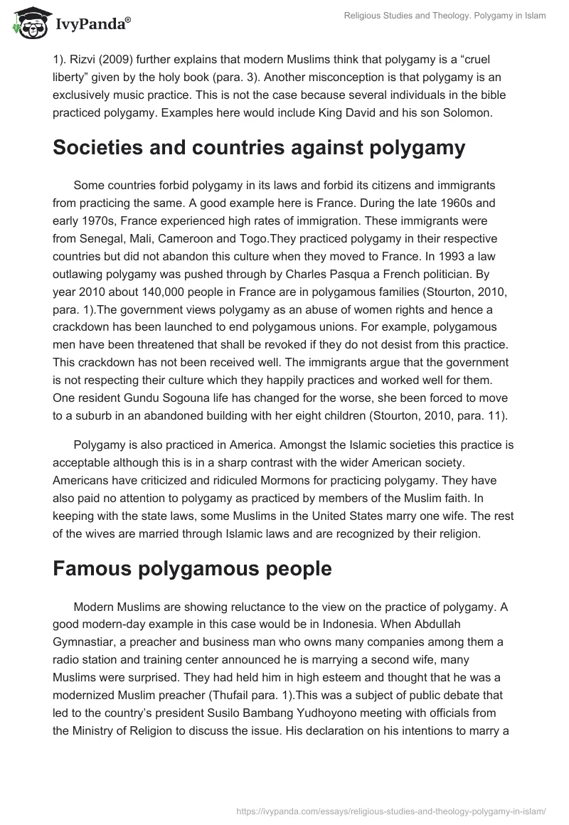 Religious Studies and Theology. Polygamy in Islam. Page 3