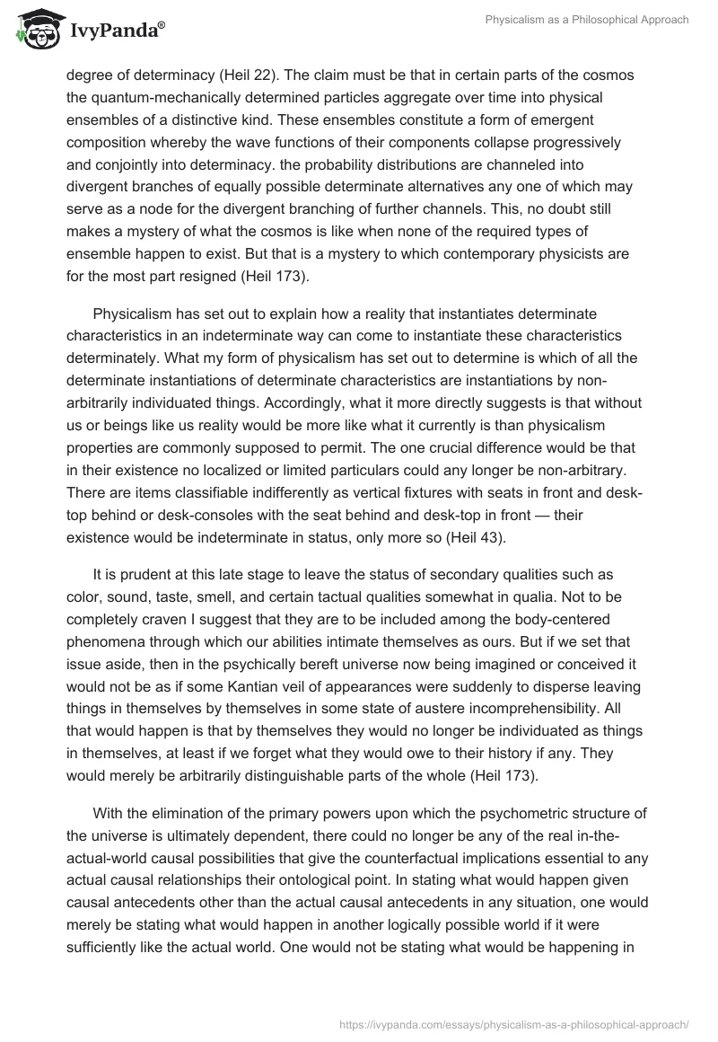 Physicalism as a Philosophical Approach. Page 2