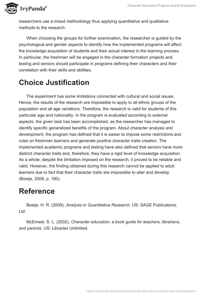Character Education Program and Its Evaluation. Page 2