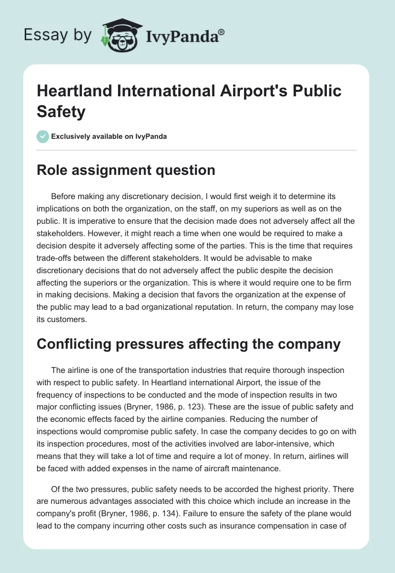 Heartland International Airport's Public Safety. Page 1