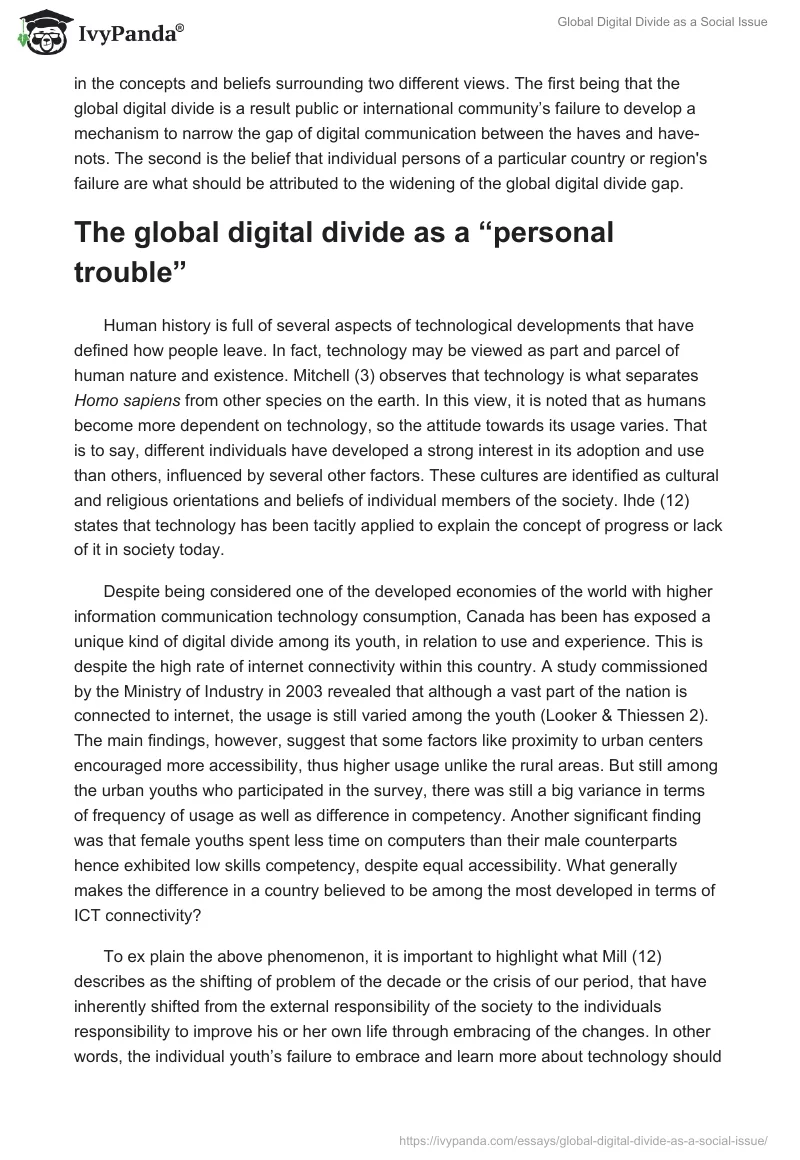Global Digital Divide as a Social Issue. Page 2