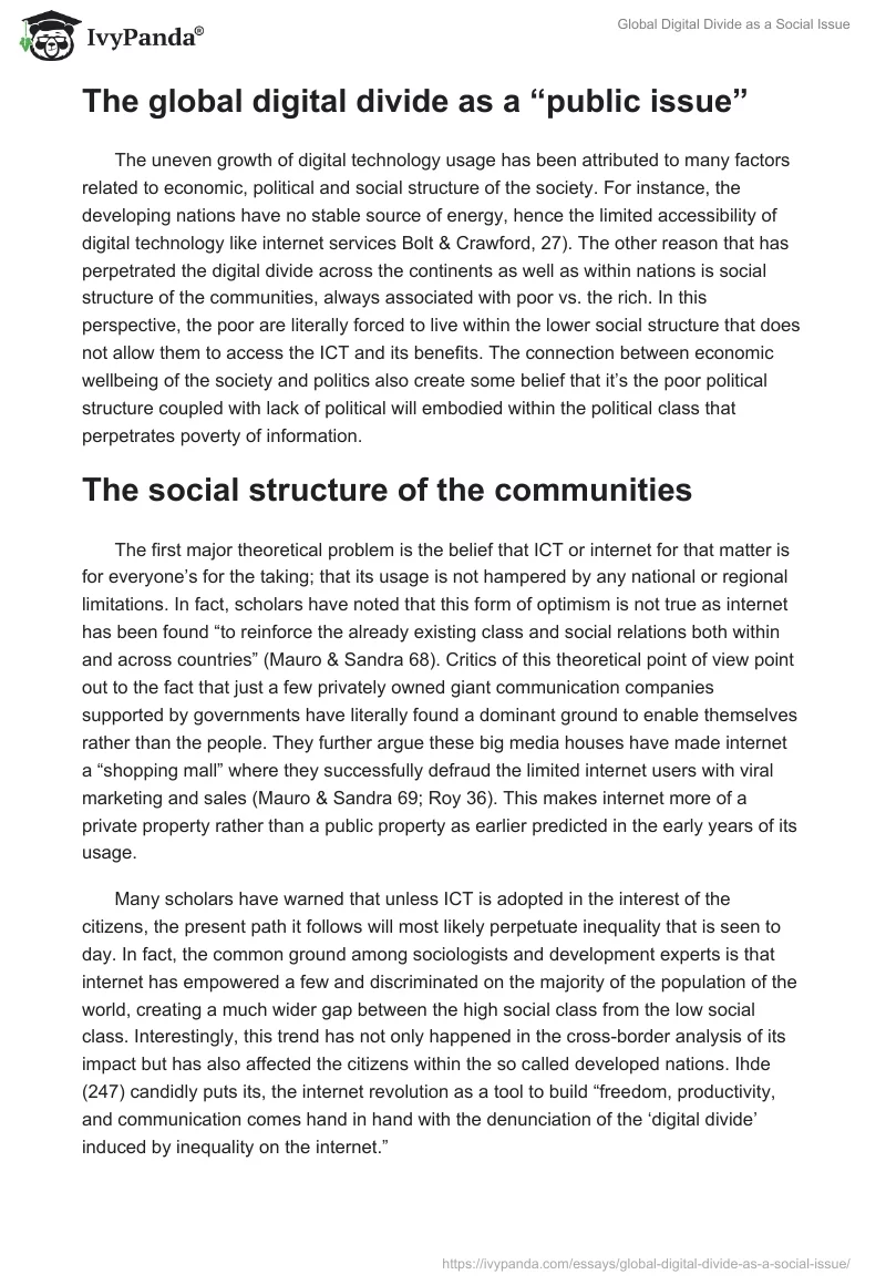Global Digital Divide as a Social Issue. Page 4