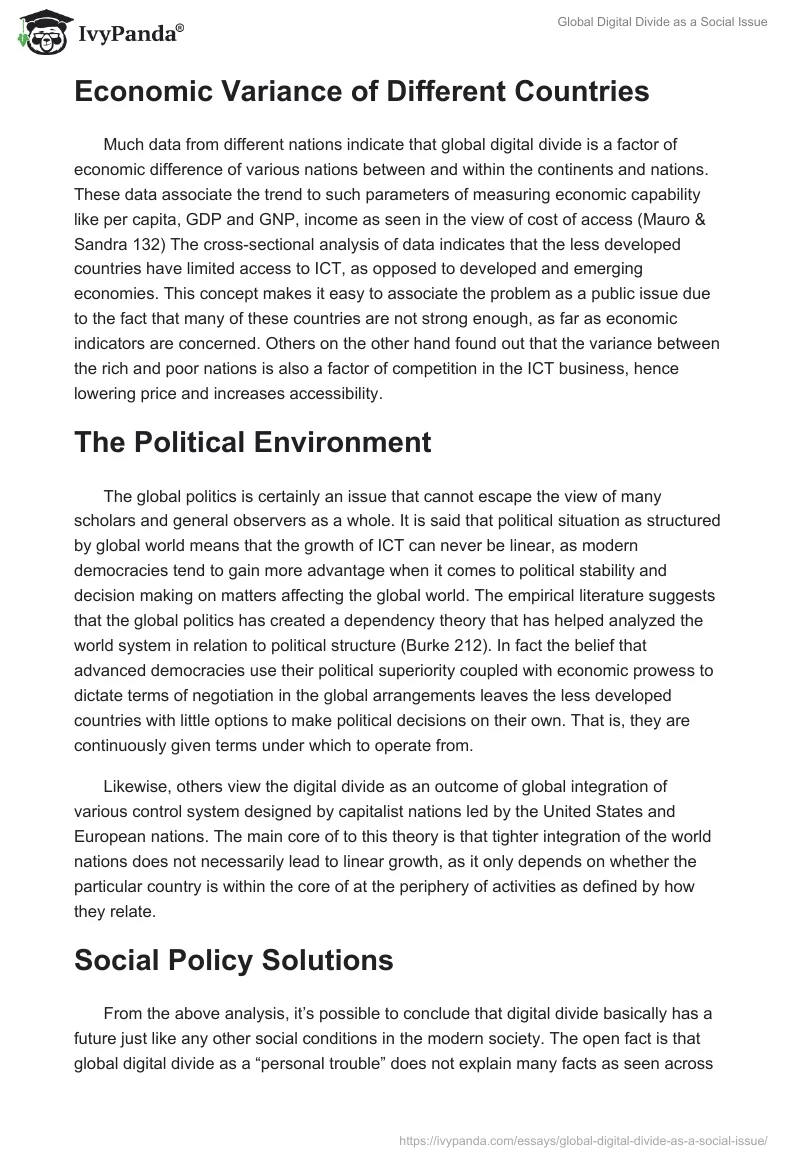 Global Digital Divide as a Social Issue. Page 5