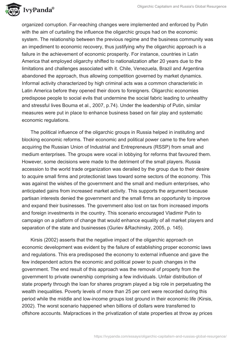Oligarchic Capitalism and Russia's Global Resurgence. Page 5