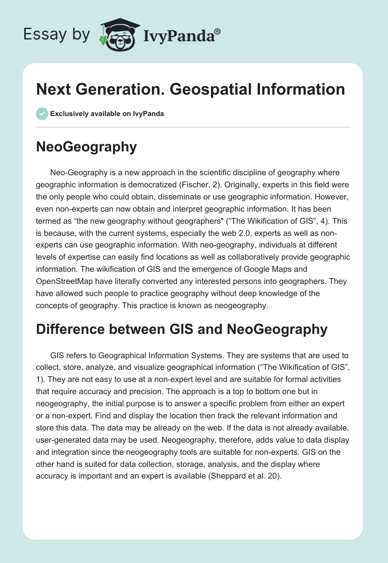 Next Generation. Geospatial Information. Page 1