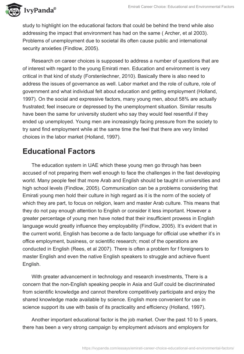 Emirati Career Choice: Educational and Environmental Factors. Page 2