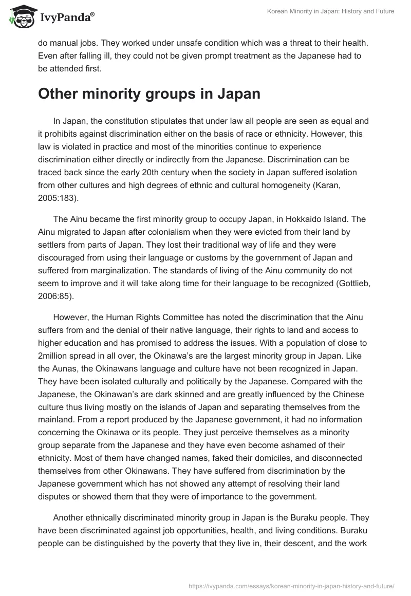Korean Minority in Japan: History and Future. Page 3