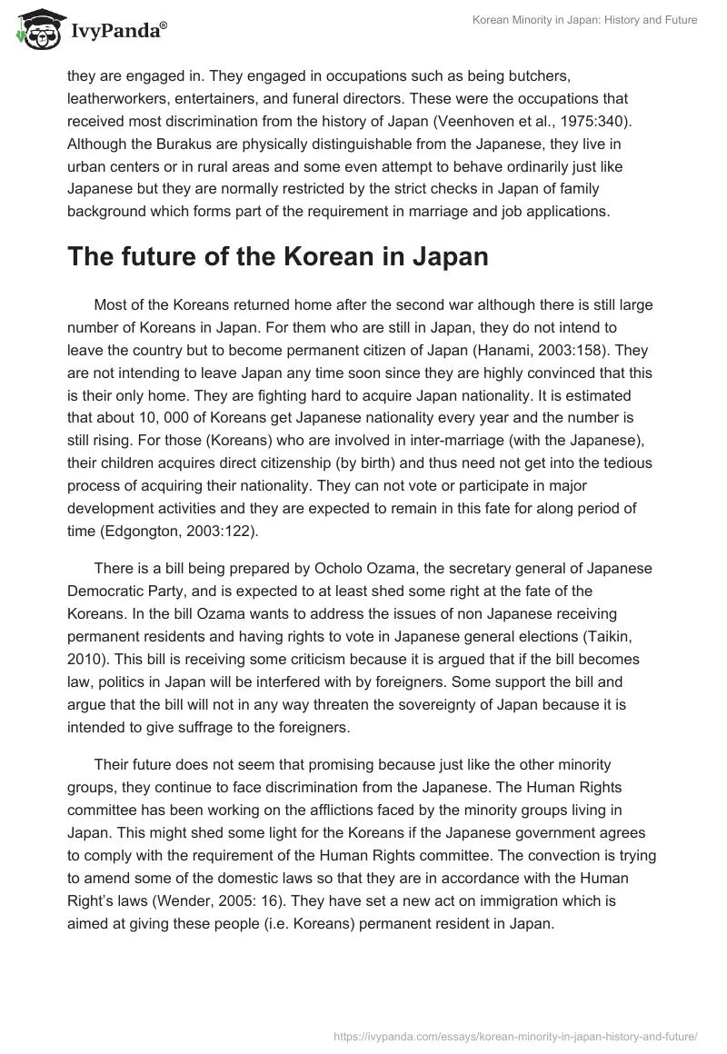 Korean Minority in Japan: History and Future. Page 4