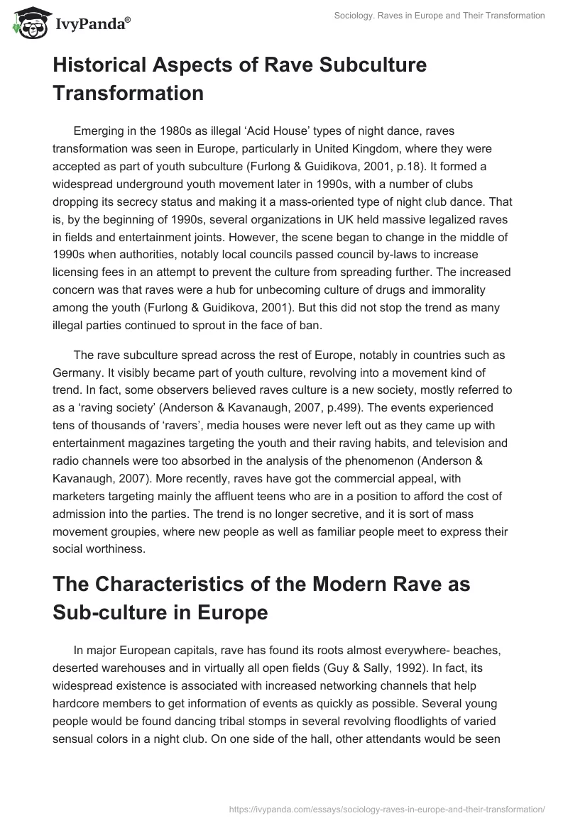 Sociology. Raves in Europe and Their Transformation. Page 2