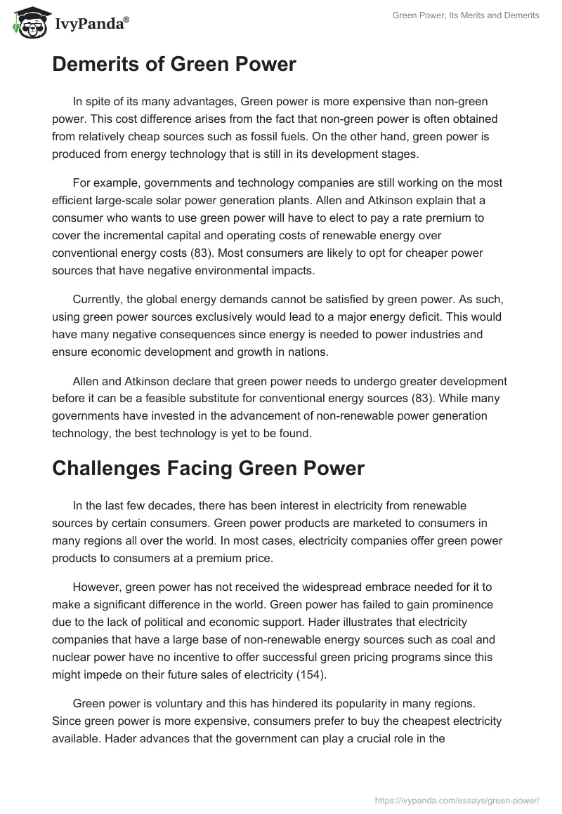 Green Power, Its Merits and Demerits. Page 3