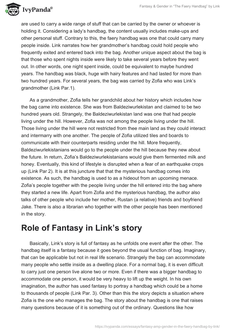 Fantasy & Gender in “The Faery Handbag” by Link. Page 2