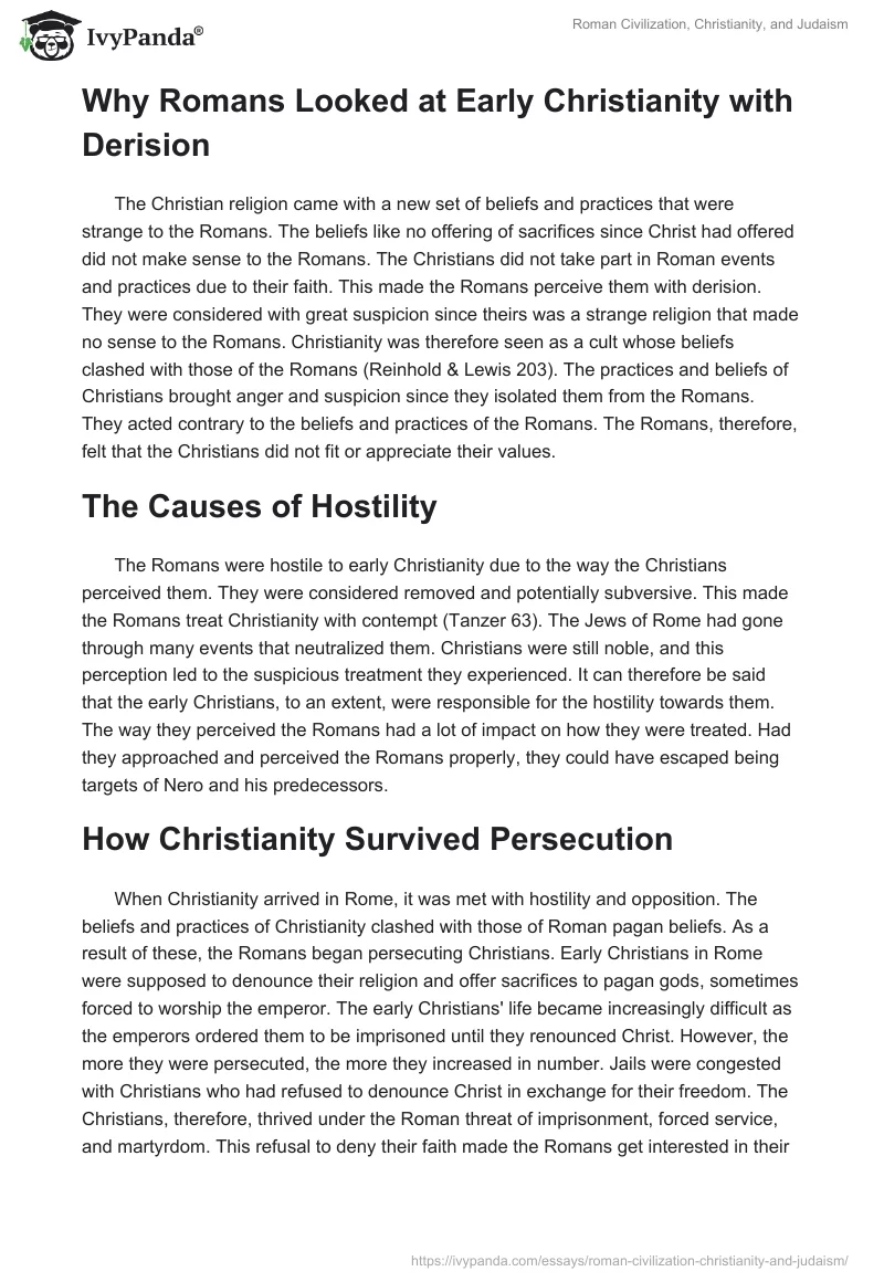 Roman Civilization, Christianity, and Judaism. Page 2
