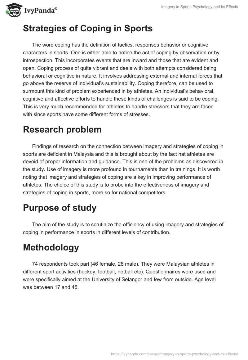 Imagery in Sports Psychology and Its Effects. Page 3