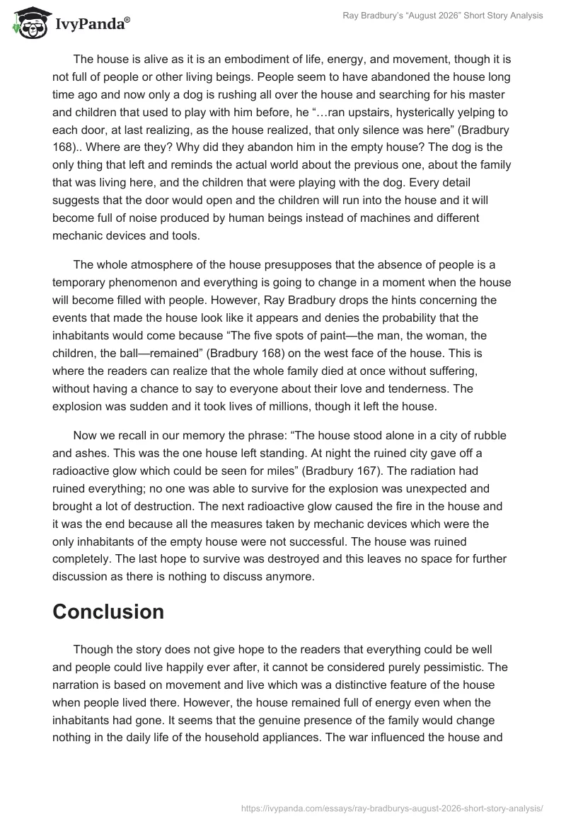 Ray Bradbury’s “August 2026” Short Story Analysis. Page 2
