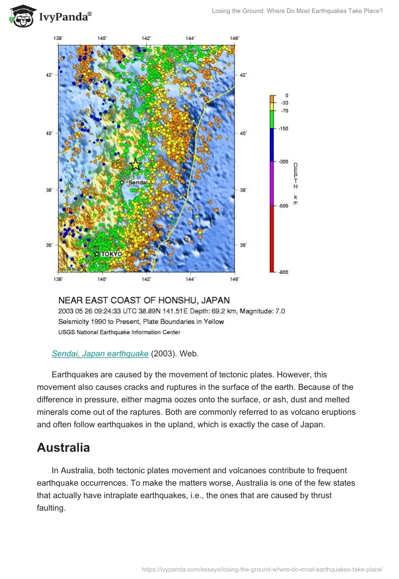 Losing the Ground: Where Do Most Earthquakes Take Place?. Page 5