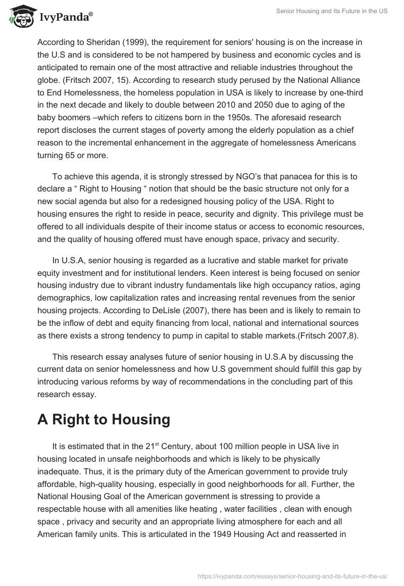 Senior Housing and Its Future in the US. Page 2