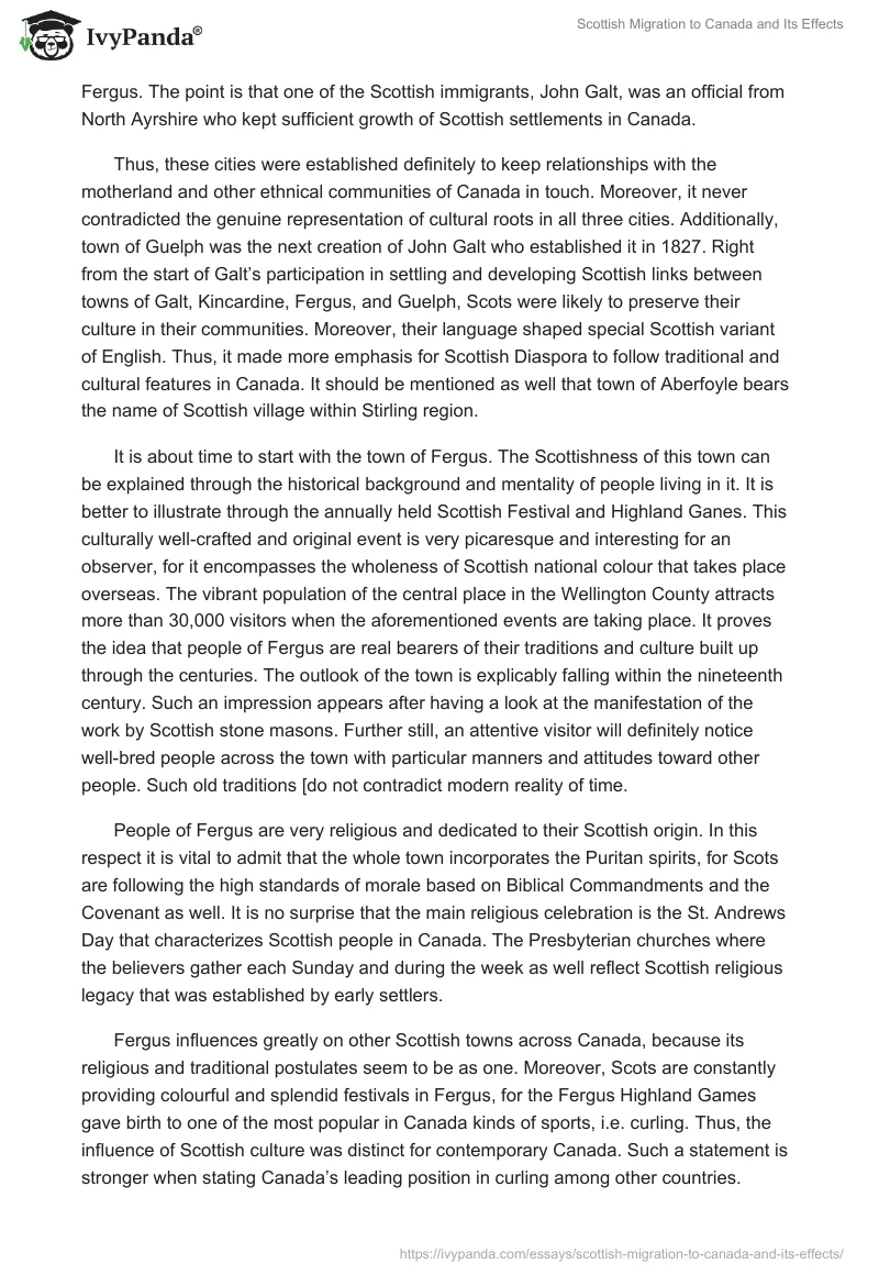 Scottish Migration to Canada and Its Effects. Page 2