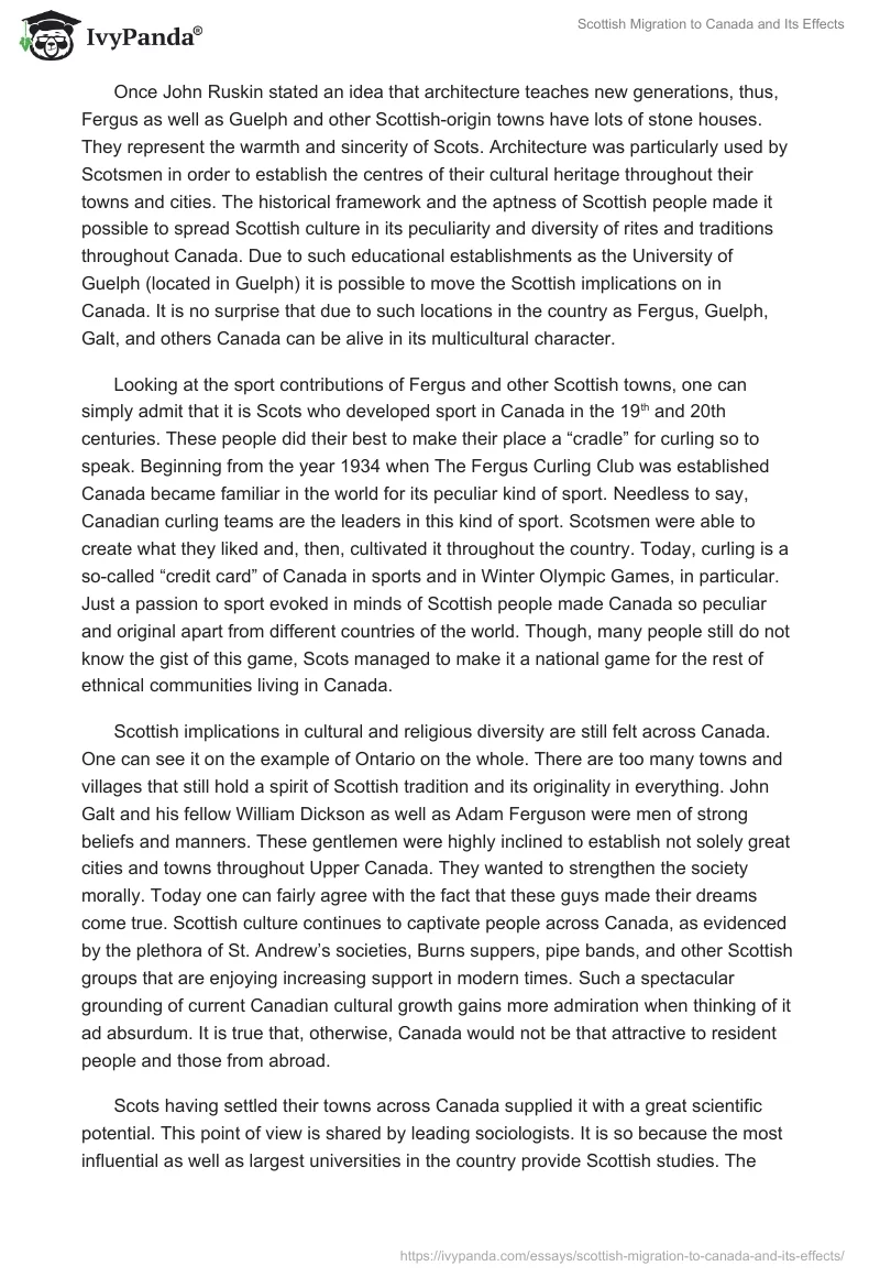 Scottish Migration to Canada and Its Effects. Page 4
