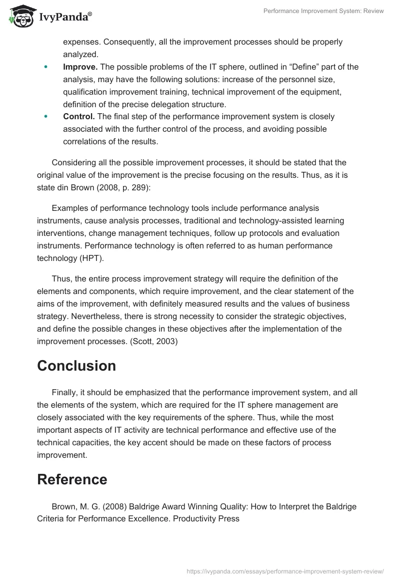 Performance Improvement System: Review. Page 2