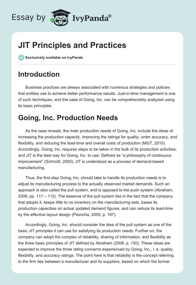 JIT Principles and Practices. Page 1