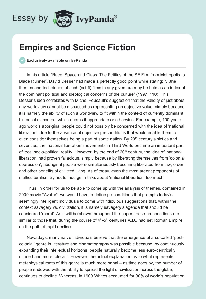 Empires and Science Fiction. Page 1