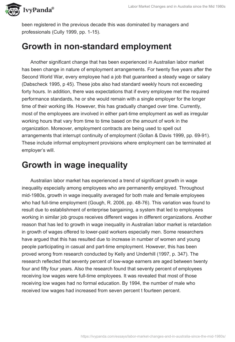Labor Market Changes and in Australia since the Mid 1980s. Page 3