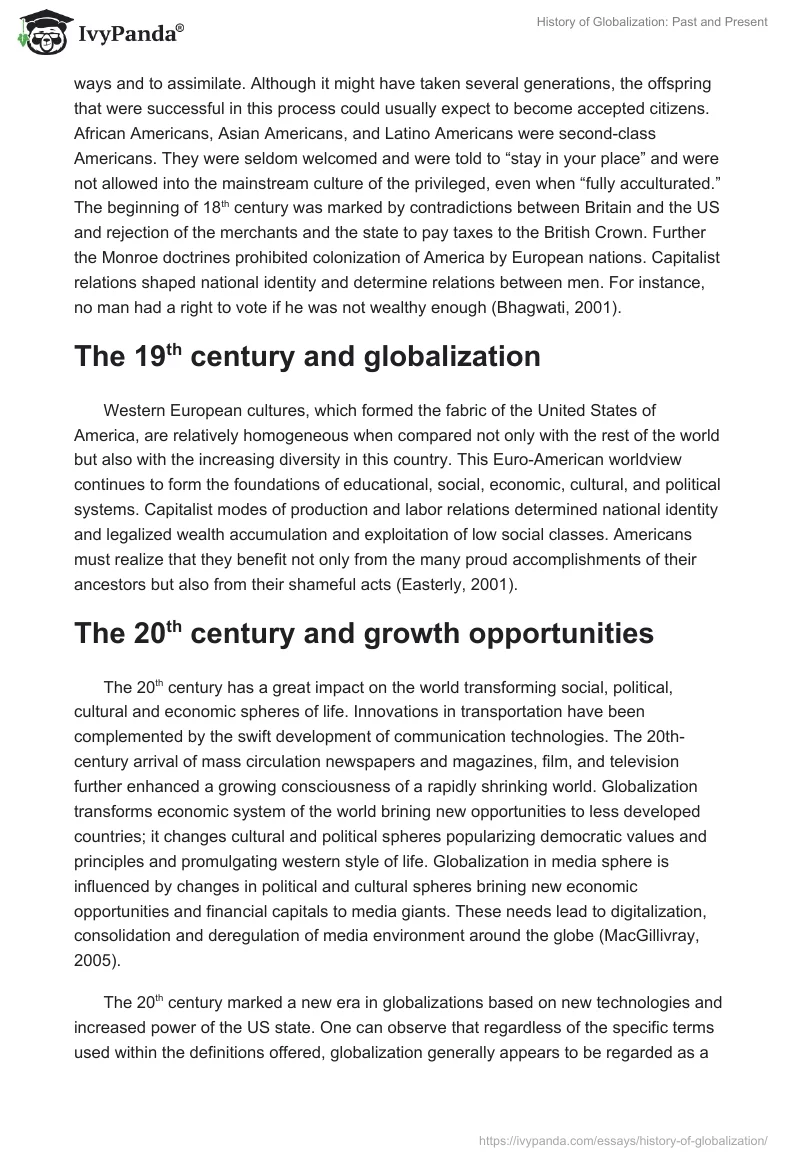 History of Globalization: Past and Present. Page 2
