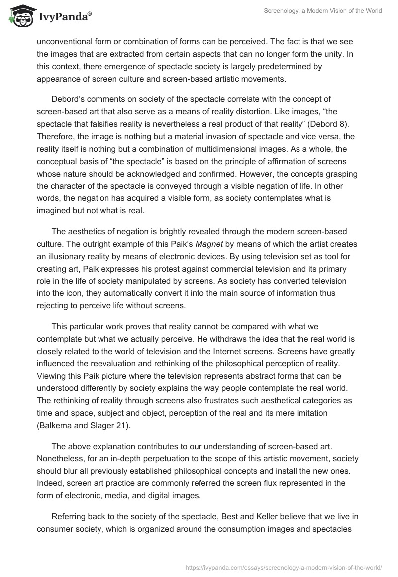 Screenology, a Modern Vision of the World. Page 4