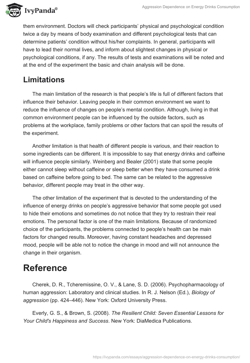 Aggression Dependence on Energy Drinks Consumption. Page 5