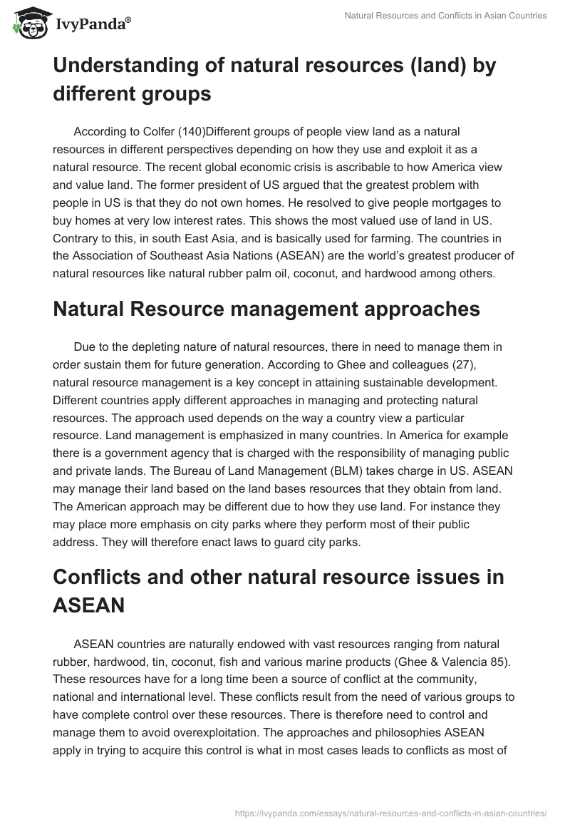 Natural Resources and Conflicts in Asian Countries. Page 2