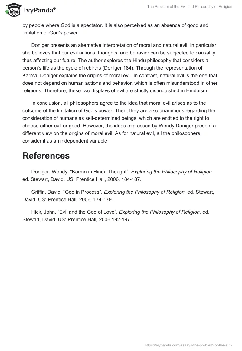 The Problem of the Evil and Philosophy of Religion. Page 2